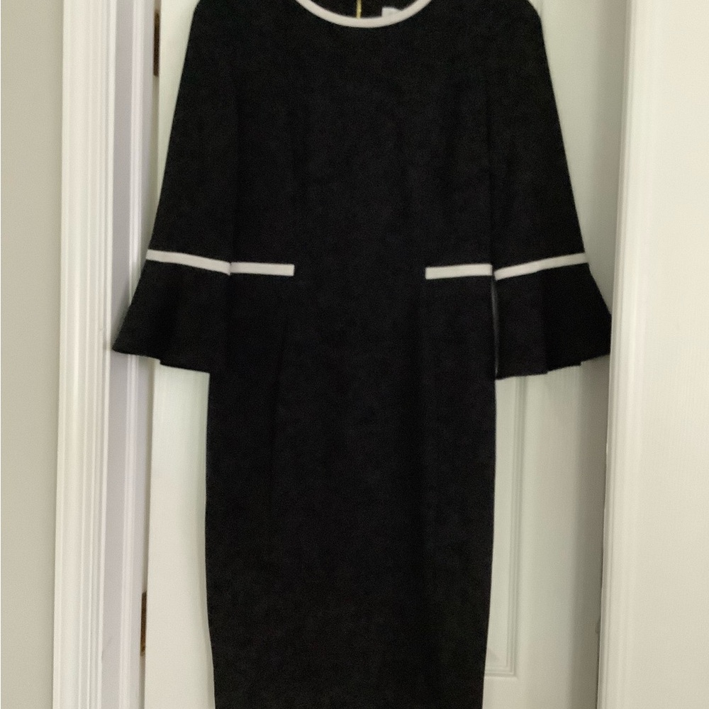 Calvin Klein Black Dress with White Trim